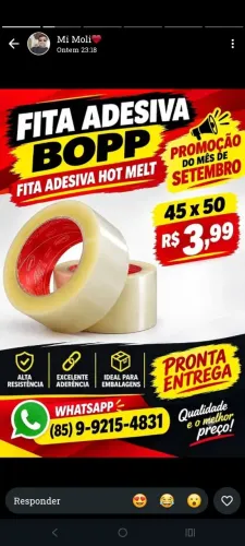 Fita de empacotamento Hotmelt