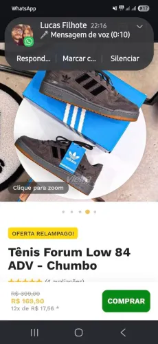 Tênis Adidas na caixa 