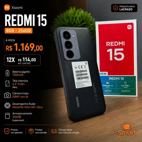 Xiaomi Redmi 15 8GB - 256GB Global - Pronta Entrega
