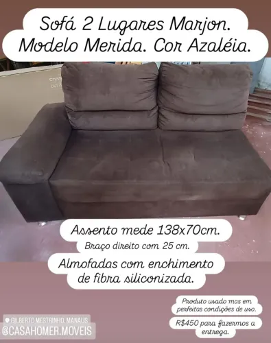 Sofá 2 Lugares modelo Merida. Produto usado.
