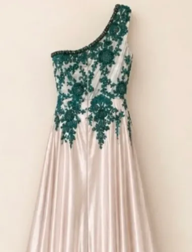 VESTIDO DE FESTA VERDE ÁGUA LONGO