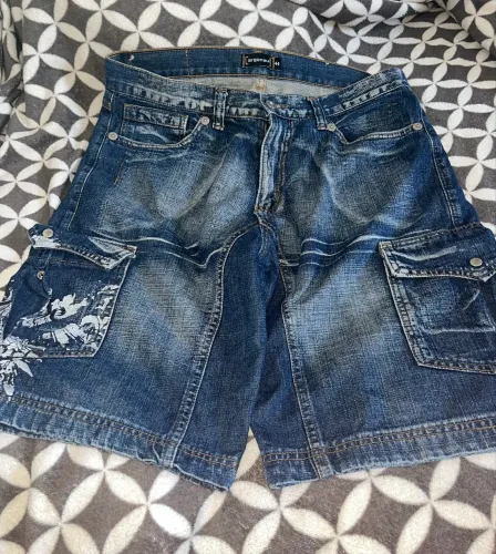 Bermuda Jeans Estilo Cargo Argonaut Tamanho 44 - Preço Baixo