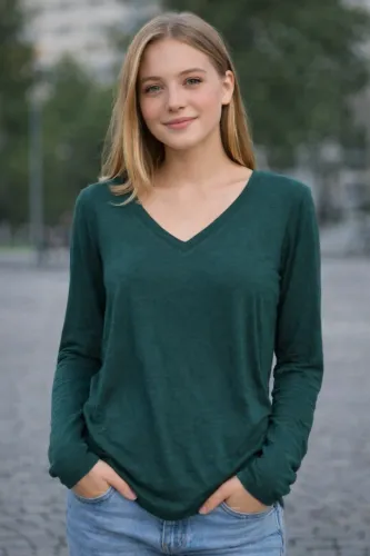 Camiseta Aeropostale Verde Musgo manga Cumprida