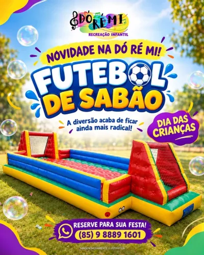 ALUGUEL INFLÁVEL FUTEBOL DE SABÃO - DIA DAS CRIANÇAS