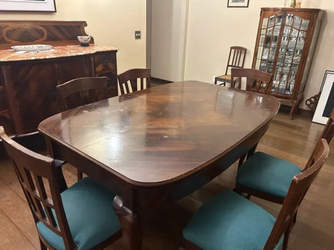 Conjunto jantar nobre madeira 