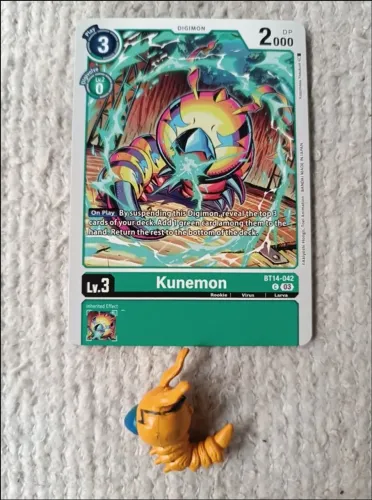 Colecionável Digimon Kunemon + 1 Card Original Digimon: Kunemon