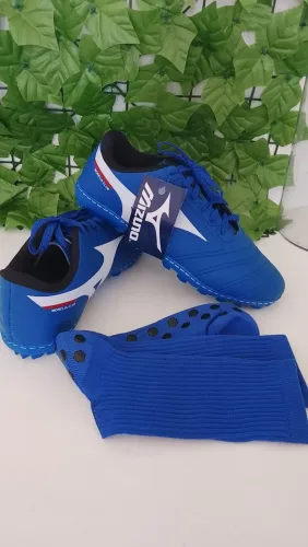 Chuteira de society Mizuno + meia cano alto