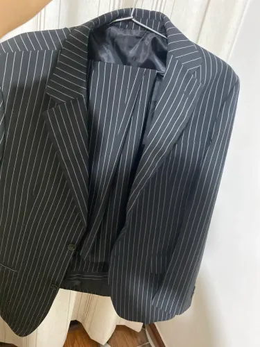Conjunto blazer risca de giz masculino 