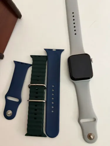 Apple Watch SE 44mm Prata + Pulseira Original Azul + Extras