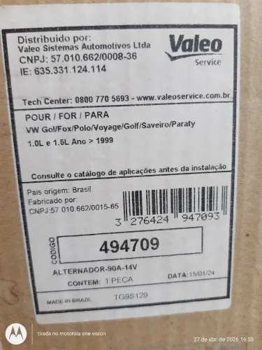 Alternador 90 há Volkswagen revisado