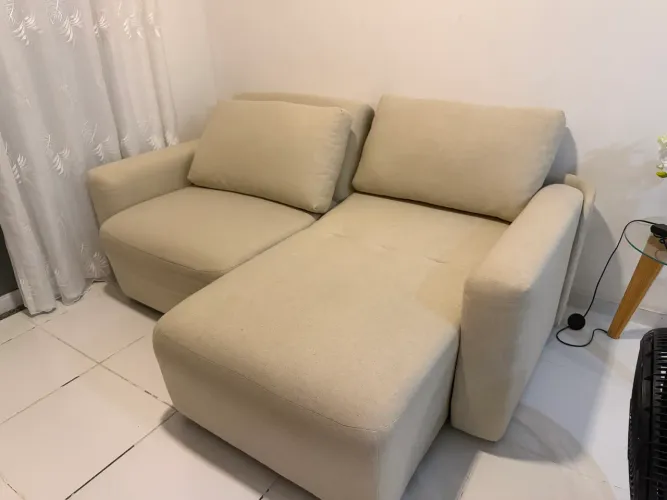 SOFÁ CAMA DE LINHO BEGE