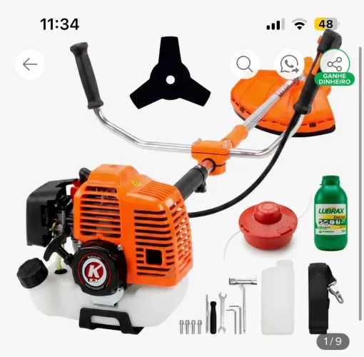 Roçadeira Nakasaki Lateral 2t 75cc 3hp Profissional Gasolina
