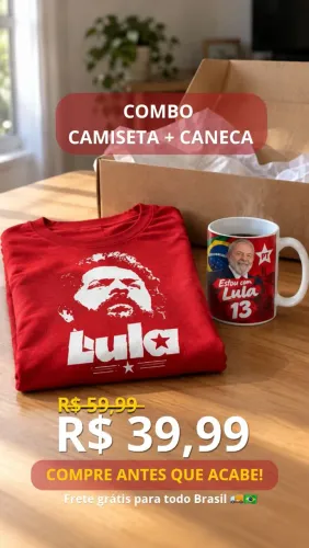 Combo caneca e camisa brasil