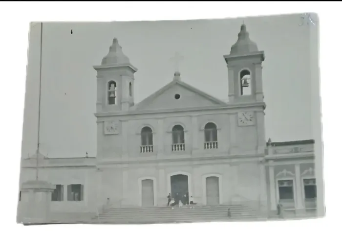Foto antiga "Igreja Matriz Divino Espírito Santo" Jaguarão - RS Ano 1938 Foto: 9cm x 12cm