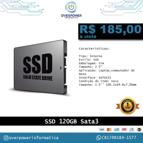 SSD Sata 120gb Rise Mode - Garantia 1 ano