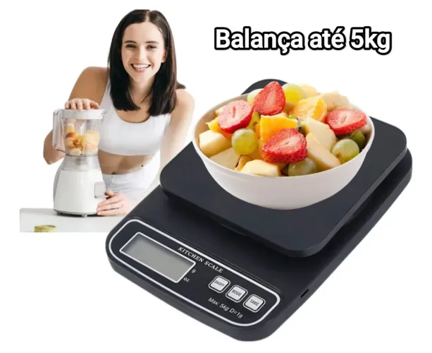 Balança de Cozinha 5kg Desligamento Automático indicação de Bateria Fraca 