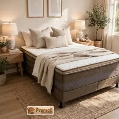 Cama Box D28 Luxo Premoli 138 x 1.88 x Alt. 60 cm Variação de Cor Estamparia Marrom