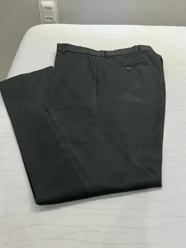 Calça Social Masculina Listrada Cinza