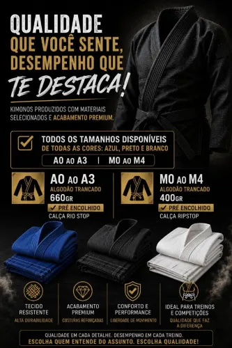 Kimono Jiu-Jitsu Trançado Premium | Adulto A0-A3 | Infantil M0-M4