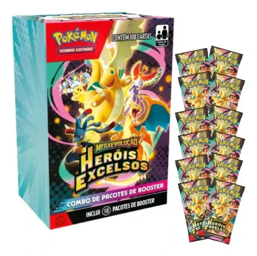 2 Combo De Booster Pokémon Heróis Excelsos 108 Cartas Copag 2026 Cartas Pokémon Português