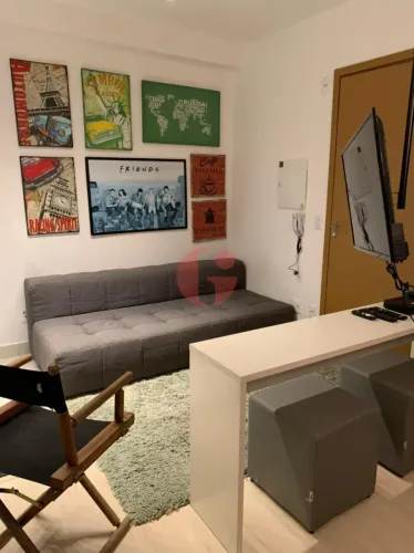 Apartamento studio mobiliado para venda no condomínio Moriah com 1 quarto e 1 vaga de gara