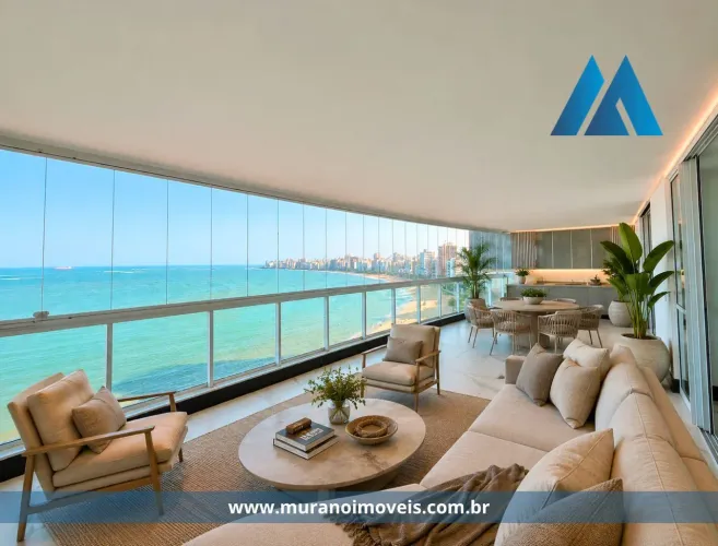 Praia da Costa  Cobertura Duplex Frente Mar 515m² para Comprar em Vila Velha/ES com 4 Suít