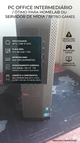 PC OFFICE INTERMEDIÁRIO INTEL CORE I5 (HOMELAB / SERVIDOR DE MÍDIA/RETRO GAMES)