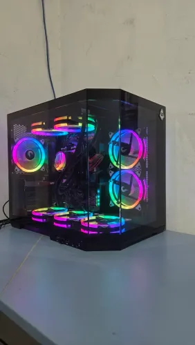 Gabine Gabinete Gamer Aquário Mancer CV700L + 2 kits de ventoinhas argb com controladora 