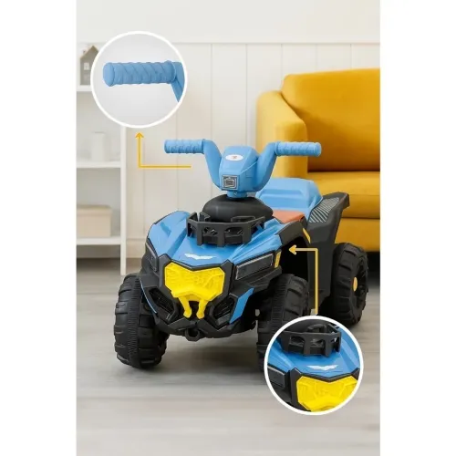 Quadriciclo Elétrico Infantil 6V Azul Moto Bateria Recarregável Passeio Brinquedo Criança