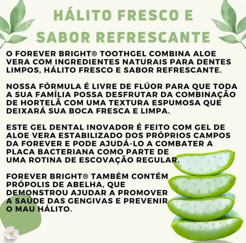 Creme Gel Dental Sem Fluor Vegano Bright Toothgel Forever