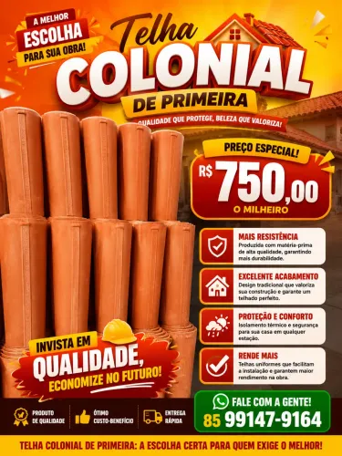 Telha colonial de primeira