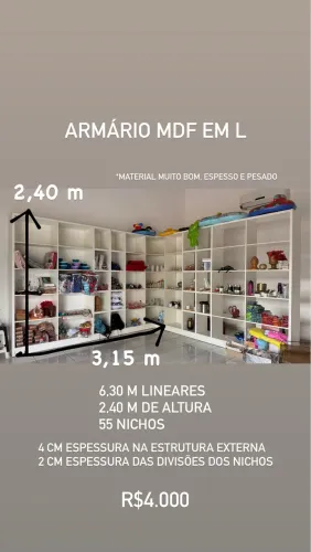 Armário mdf em L, material de excelente qualidade, bem pesado