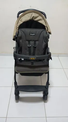 Carrinho de Bebê Burigotto Ecco Bege/Cinza