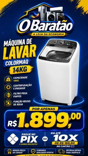 MAQUINA DE LAVAR COLORMAQ 14KG