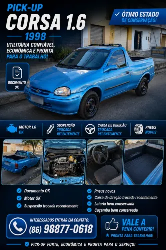 Chevrolet Corsa Pick-up Std/ Rodeio 1.6 MPFI 1998