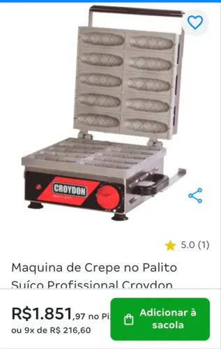 VENDO MÁQUINA DE CREPE PROFISSIONAL