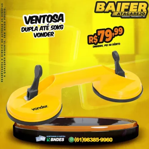 Ventosa Dupla Até 50kg Vonder