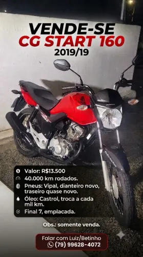 CG 160 START 2019 vermelha