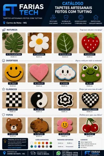 Tapetes Personalizados em Tufting | Logo, Gamer, Anime e Infantil | Sob Encomenda