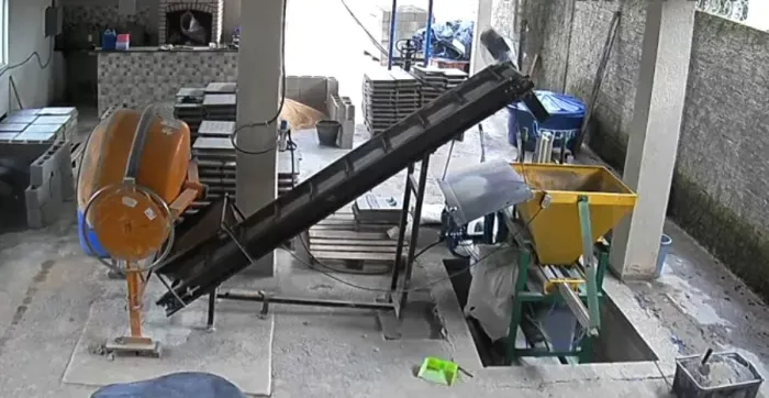 Linha de produção de blocos ( máquina pneumática )