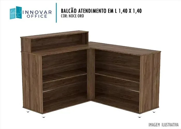 Balcão Recepção Em L Atendimento 1,40 X 1,40