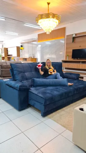 SOFA RETRATIL E RECLINÁVEL 2.70M COM USB