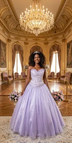Vestido Debutante Festa 15 Anos Aniversário Princesa lilás 