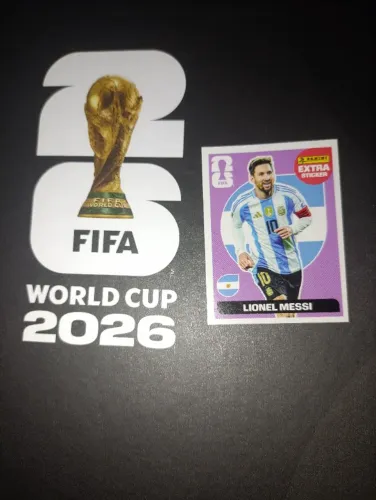 Figurinha Lionel Messi Extra Legend Roxa Copa do Mundo 2026 Super Rara