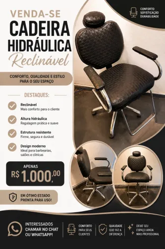 Cadeira Hidráulica Reclinável - R$ 1.000  .  