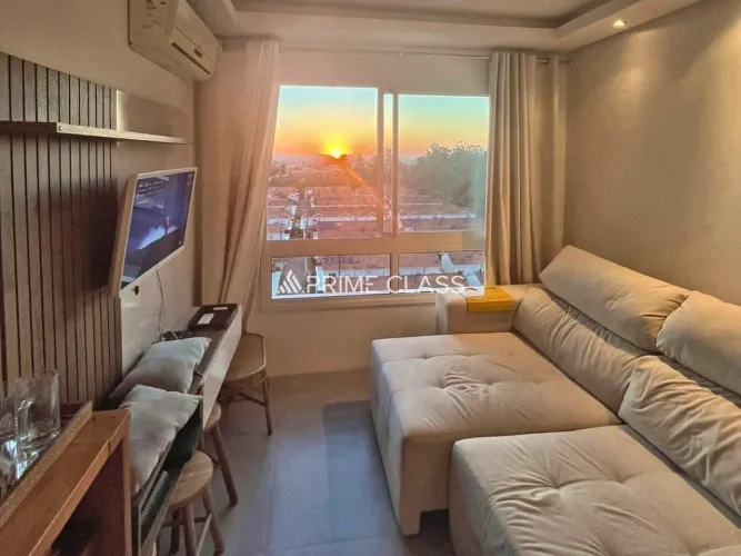 Apartamento 2 dormitórios semimobiliado com churrasqueira e vaga coberta próximo ao Parksh