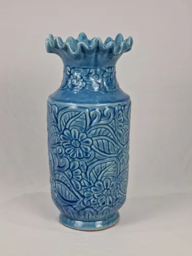 Vaso cerâmica azul