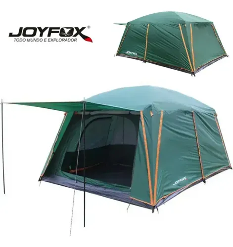 (40) Barraca Camping Joyfox Family Luxe Iglu 12 Pessoas Impermeável 4000mm Verde