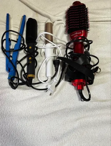 Conjunto de itens para cabelo chapinha escova