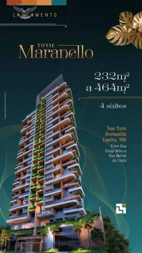VENDO APARTAMENTO LUXUOSO NO TORRE MARANELLO - 232M²